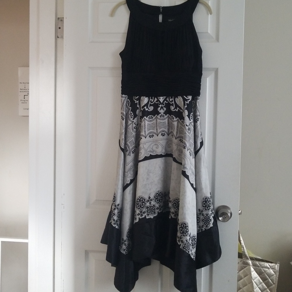 Black and silver asymmetrical dress